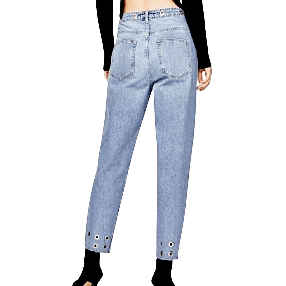Zara Relaxed Fit Grommet Jeans 8